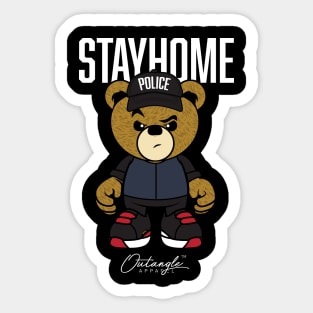 stay home, pandemic tee Sticker